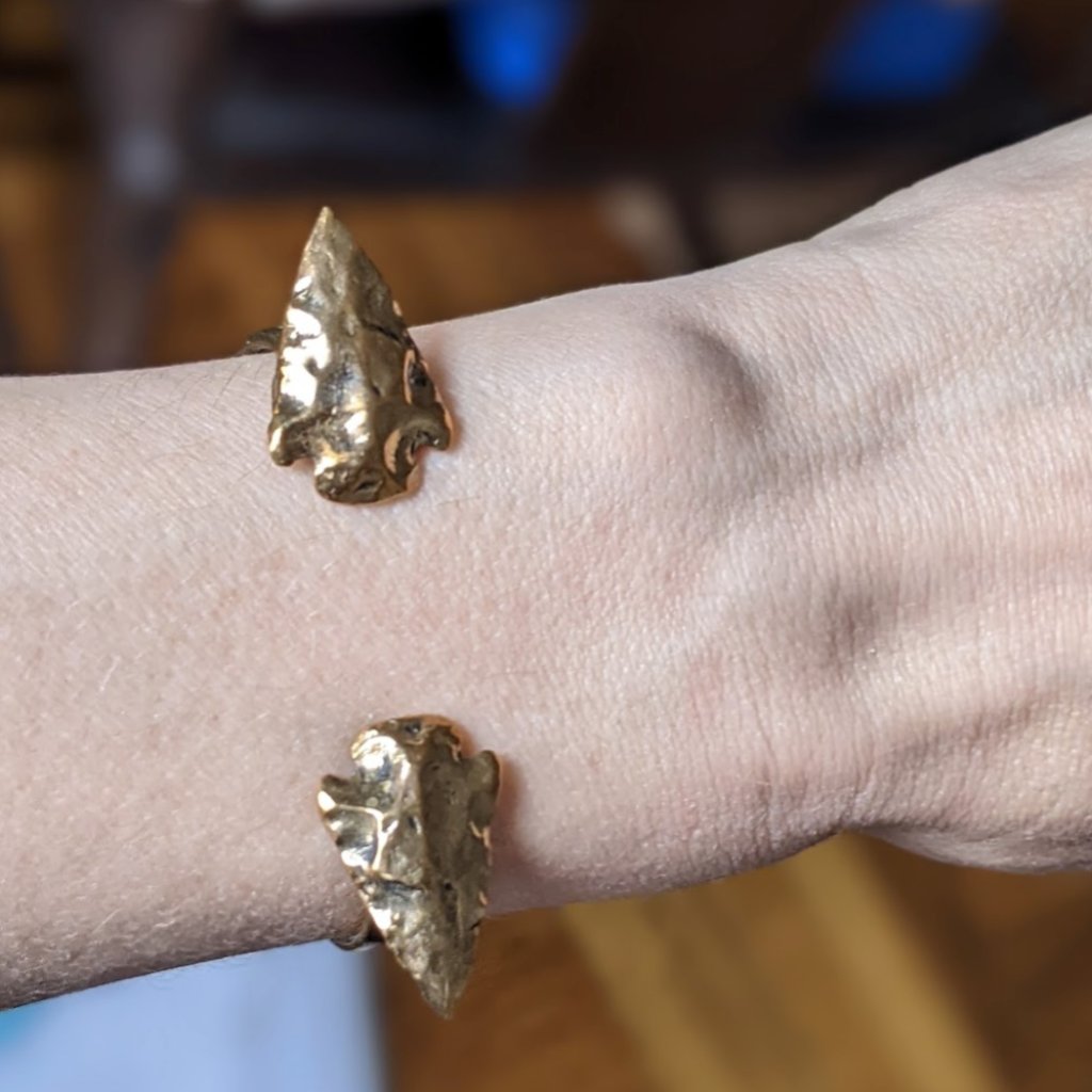 Pamela Love Double Mini Arrowhead Cuff In Brass